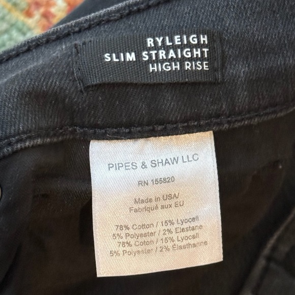 Veronica Beard Ryleigh Slim Straight High Rise Jeans Black Size 30 - Picture 3 of 9